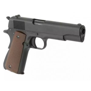 Страйкбольный пистолет Colt 1911, Gas, чёрный, металл (KJW)